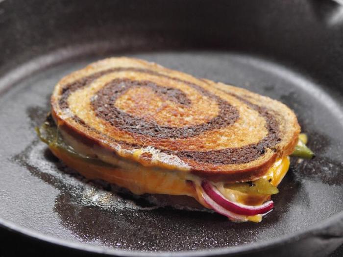 Grilled Cheese on Rye with Poblano Peppers