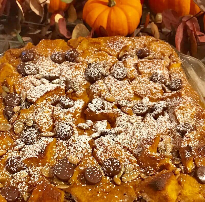 Pumpkin Chocolate Bread Pudding
